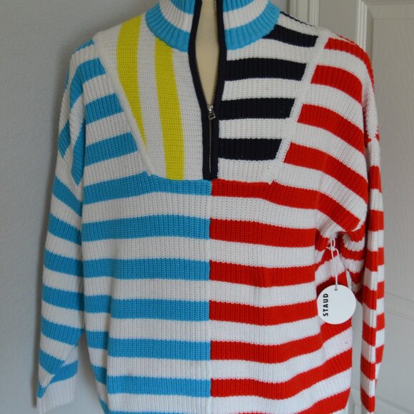 STAUD HAMPTON CAPTAIN STRIPE SWEATER- NWT $98 - Picture 2 of 10